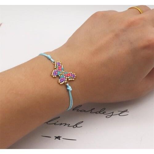 ZHONGVI Bracelet For Women Miyuki Pulseras Mujer Moda Butterfly Pattern Armband Gift Jewelry Unique Bracelets Handmade