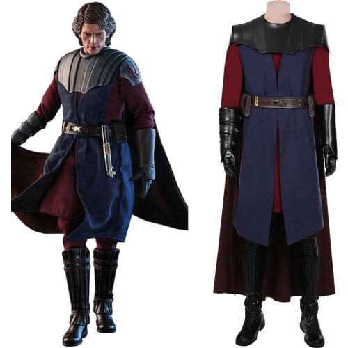 Star The Clone Wars Cosplay Costume Anakin Skywalkeri Jedi Cloak Uniform Full Suit Halloween Carnival Outfits