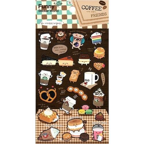 1pcs/1lot Kawaii Stationery Stickers Coffee Fuuny Diary Planner Decorative Mobile Stickers Scrapbooking DIY Craft Stickers