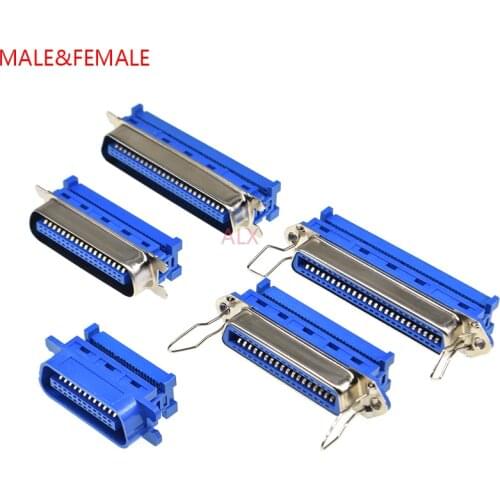 1PCS 57 Series 24/36/50 pin male female plug connector Line Pressed Type for computer printer 24pin/36pin/50pin