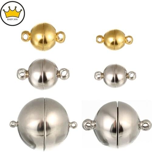 10pcs Metal Ball Shape Magnetic Clasp Converter for Jewelry Making Gold Silver White K jewlery making supplies