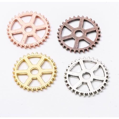 10pcs20*20mm 5Colors Steampunk Gear Charm Metal Alloy Gears Pendant For Jewelry Findings Diy Making