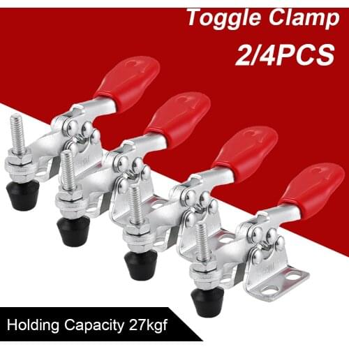 2/4pcs GH-201A Horizontal Toggle Clamp Quick-Release Toggle Clamps Set 27KG Vertical Toggle Clamp Hand Clip Tool Hot Dropship