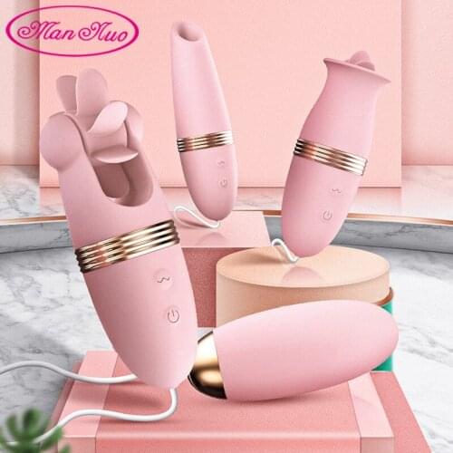 3 in 1 Tongue Licking Vagina Sucking Vibrators Replaceable Heads Nipple Sucker Vibrator Sex Toys For Women Female Jumping Eggs18