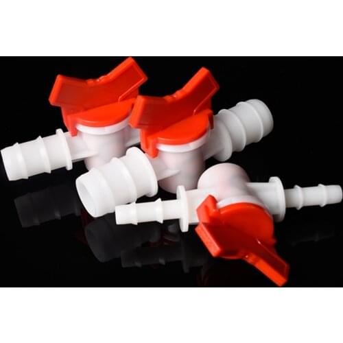 4/6/8/10/12/16/20/25mm Hose Barb Two Way Plastic Ball Valve Aquarium Garden Micro Irrigation Reduce Quick Plug Connector