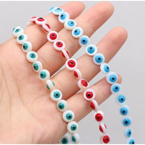 48Pcs/Strand Shell Beads Double-Sided Coloring Bead 8MM For DIY Jewelry Making Bracelet Earring Necklace Accessory
