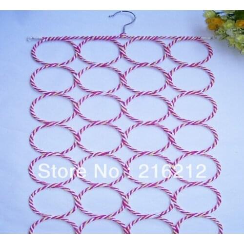 50 pcs 28-hole Scarf Wraps Shawl Storage Hanger Organizer Ring Rope Slots Holder Hook