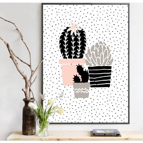 Abstract Cute Pot Culture Nordic Style Canvas Print Painting Wall Art Picture For Childrens' Room Home Decoration No Frame LZ692