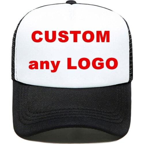 1pcs Custom Logo Trucker Hat Own Design Baseball Caps Mesh Summer Sun Adjustable Size Baseball Cap Men Women Visor Print Logo
