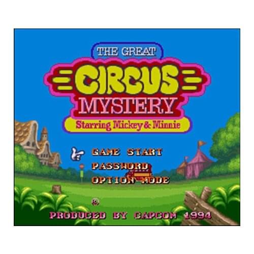 Great Circus Mystery Starring Mickey & Minnie 16 bit Big Gray Game Card For USA NTSC Game Player