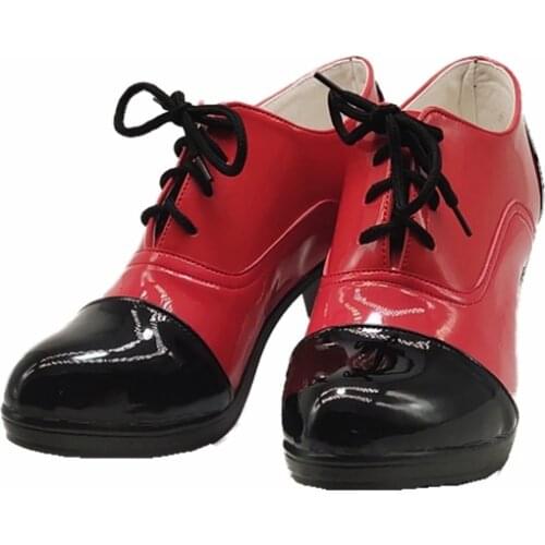 Anime Black Butler Grell Sutcliff Cosplay Shoes Red&Black Ankle Boots High Heels Unisex Adult Halloween/Carnaval Cosplay Boots