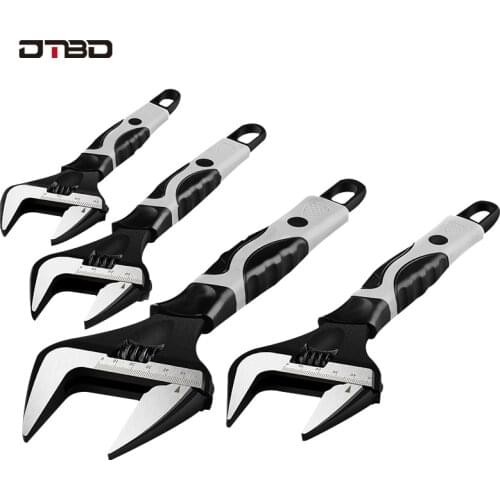 DTBD 6/8/10/12 Inch Bathroom Wrench High Strength Household Adjustable Large Open Wrench High Quality Plumbing Repair Tool