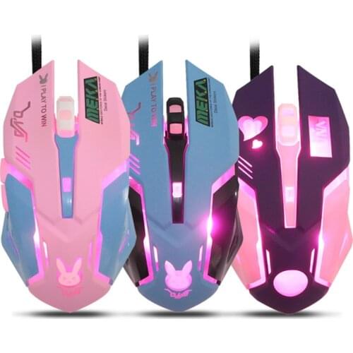 Esports gaming mouse computer peripheral accessories mouse mute pink DVR eating chicken gaming mouse