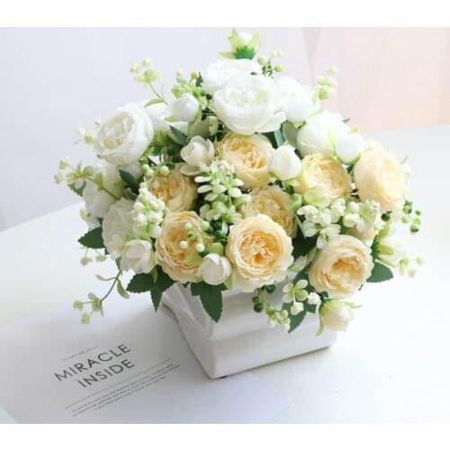 5 Heads Persian Roses Artificial Peony Bouquet Home Wedding Decoration Living Room Table Decoration Fake Flowers Nanairo