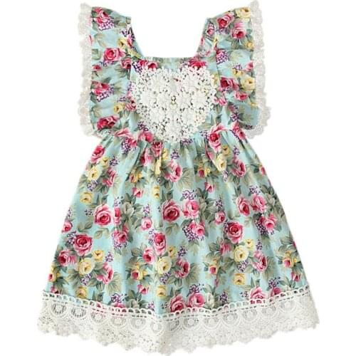 Summer Baby Girls Dress Lace Floral Children Princess Dress Baby Girl Backless Outfit Infant Clothes
