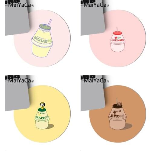 MaiYaCa Kawaii Banana milk in Korea Rubber Mouse Mat Pad Game Carpet Mouse Pad round mouse Mat Anti Slip gaming Mousepad 22x22cm
