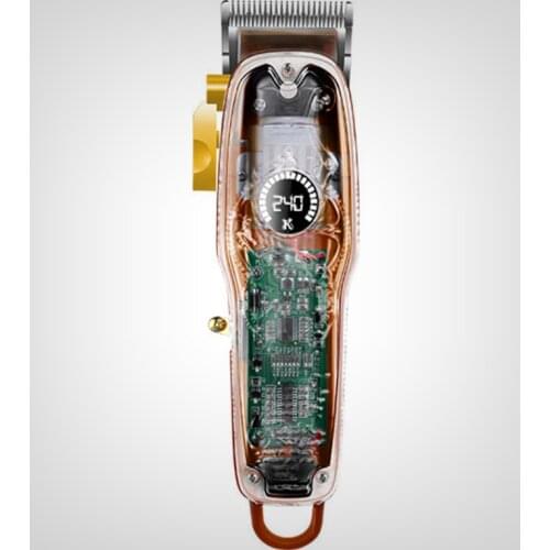 Rechargable adjustable 2200mAh battery hair clipper LCD Display electric hair trimmer professional taper lever haircut