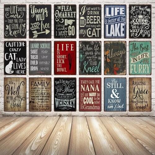 [ Kelly66 ] Whisky Crazy Cat Lady Lives Here Family Metal Sign Tin Poster Home Decor Bar Wall Art Painting 20*30 CM Size Dy13