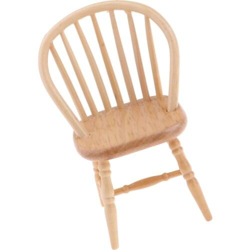 Dollhouse Miniatures Wood Color Chair for 1:12 Scale Doll Room Accessories