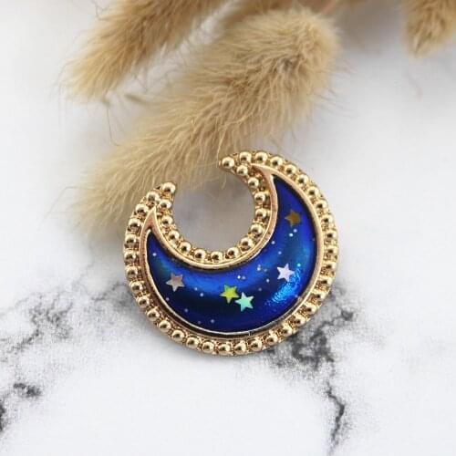 The new European and American style color drip the moon earth joker character fashion lovers brooch