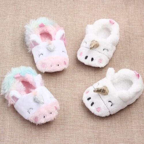 Newborn Baby Boys Girls First Walkers Anti-Slip Winter Warm Toddler Animal Foot Baby Shoes Booties Slippers Soft Sole Crib Shoes