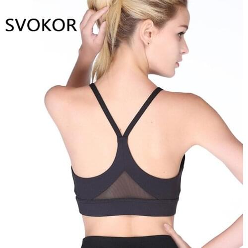 SVOKOR Beauty Cross Back Sports Bras Women Shockproof Running Underwear Without Steel Ring Solid Workout Vest Gym Clothes Nylon