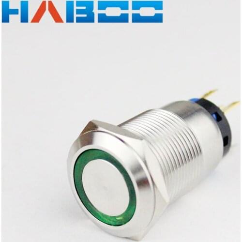 1pcs packing waterproof switch IP67 2NO+2NC reset ring head led push button switch anti-vandal 24v 220v