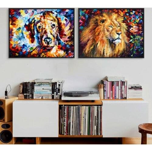 Animal Dog Lion Cat Modern Abstract Oil Painting Canvas Printings Wall Art Paintings HD Print Picture on Canvas Home Decor