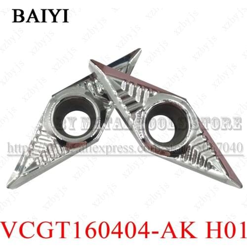 10pcs VCGT160404-AK H01 aluminum inserts CNC cutter lathe tools Carbide VCGT inserts For aluminum processing Cutting blade
