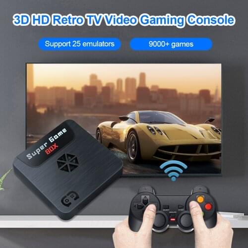 3D HD Retro TV Video Gaming Console with Wireless/Wired Controller Build in 9000+ Classic Games Portable 2.4G Game Player