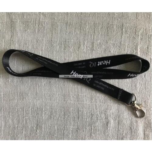 50pcs/lot 20mm*90cm Black Polyest Plain Lanyard Logo Design Custom Promotion Lanyard Strip For Conference Party Charity