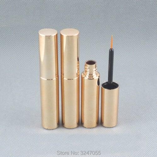 8ML 50pcs/lot Professional Makeup Tools,Round Gold Elegant Eyeliner Tube,DIY Plastic Gold Top Grade Eyeliner Glue Storage Bottle