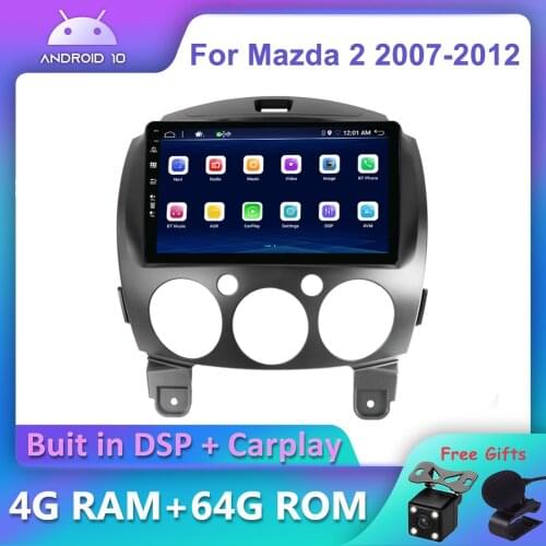 Bosion Android 10.0 DSP CarPlay Car DVD Radio Multimedia Player For Mazda 2 2007-2012 2 din GPS Navigation DSP IPS AHD