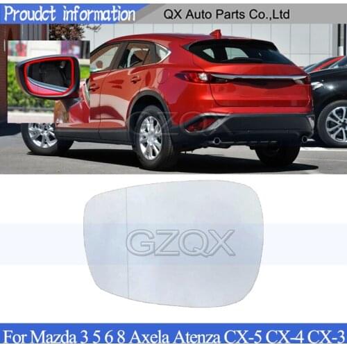 CAPQX Rearview Mirror Glass Lens For Mazda 3 5 6 8 Axela Atenza CX-5 CX-4 CX-3 Side Mirror Lens With blind spot light Heating