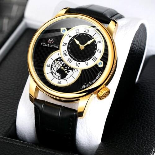 New FORSINING FSG8201 Mens Watch Waterproof Mechanical Mens Watches Leather Belt Luxury Business Automatic Watch Men Wristwatch