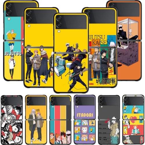 Phone Cases For Samsung Galaxy Z Flip3 5G z flip Z Flip 3 5G Black Case Hard Cover PC Fundas Gojo Jujutsu Kaisen