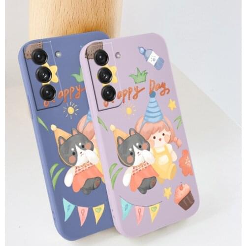Happy Kitten Phone Case For Samsung Galaxy S21 S20 FE S10 Note 20 10 Ultra Plus A72 A52 A42 A32 A71 A51 A41 A31 A21S Cover