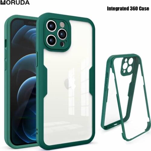 Luxury 360 Full Body Clear Cover for iPhone 12 11 Pro Max XR XS X Integrated TPU Front Film Case for iPhone SE 2020 8 7 Plus New