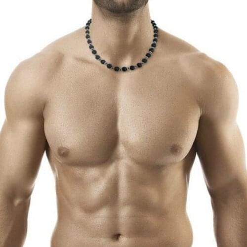 Black lava necklace Lava rock necklace Black necklace Black men necklace Beaded necklace