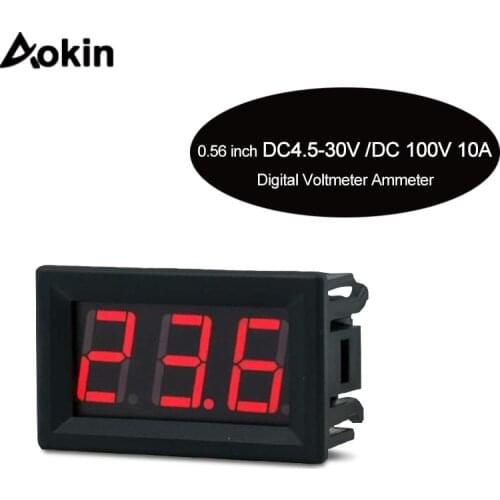 Digital Voltmeter DC 2.5V to 30V Digital Voltmeter Voltage Panel Meter Red/Blue/Green For 6V 12V Electromobile Motorcycle Car