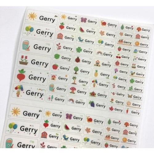 Kids Cute Nature Pattern Iron On Stickers Custom Name Labels Personalized Waterproof Tags For Children Clothes School Uniforms