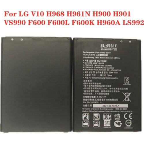 For LG V10 H968 H961N H900 H901 VS990 F600 F600L F600K H960A LS992 BL-45B1F BL45B1F High Quality Phone Replacement Battery