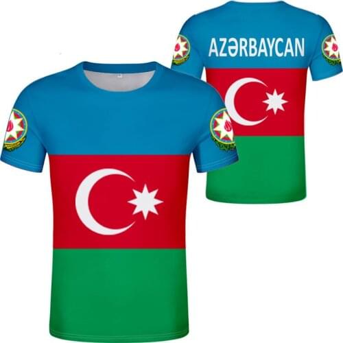 AZERBAIJAN male youth student custom made name number photo flag tees aze country t shirt azerbaijani nation boy casual clothes