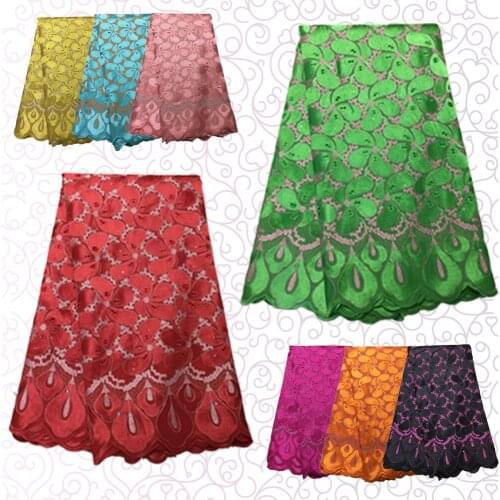 Guipure African Lace Fabric High Quality 2021 Hot Drill French Lace Fabric With Stone Brocade Nigerian Textile 1612D9