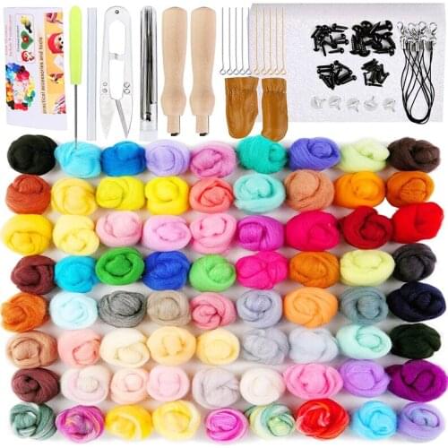 LMDZ 149 Pcs Needle Felting Tools for Beginner,72 Colors Wool Roving Set with Wool Felt Tools and Foam Mat for DIY Needle Felt