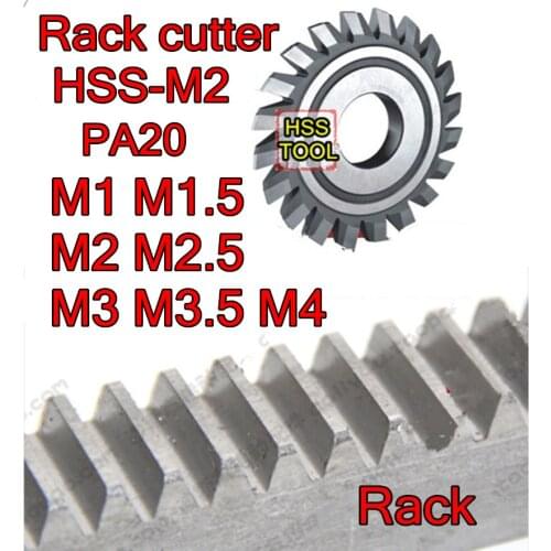 M1 M1.5 M2 M2.5 M3 M3.5 M4 Modulus PA20 degrees HSS-M2 Rack cutter Gear Milling cutter Free shipping