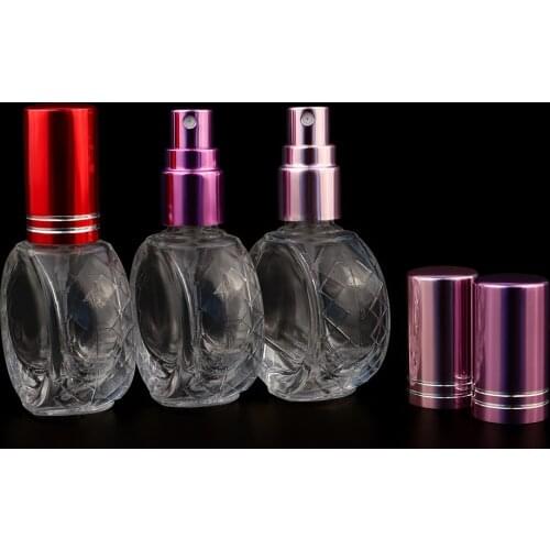 10/30pcs 10ml Oblate Transparent Glass Refillable Packaging Bottles Refillable Perfume Spray Bottle Atomizer Perfume Bottle