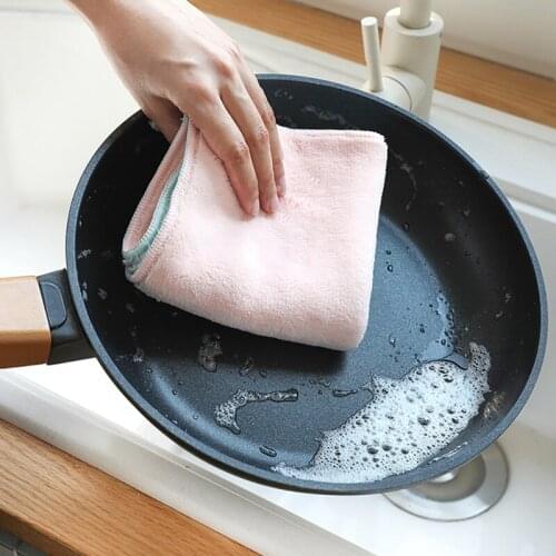 30*30CM Reusable Absorbent Washing Dishes Cloths Microfibre Cleaning Cloths Soft Comforable Home Restaurant Kitchen Rags