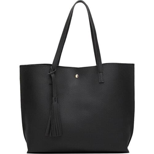 New Stylish Simple Elegant Lady Hand Bag Large Capacity PU Leather Shoulder Tote Women Handbags