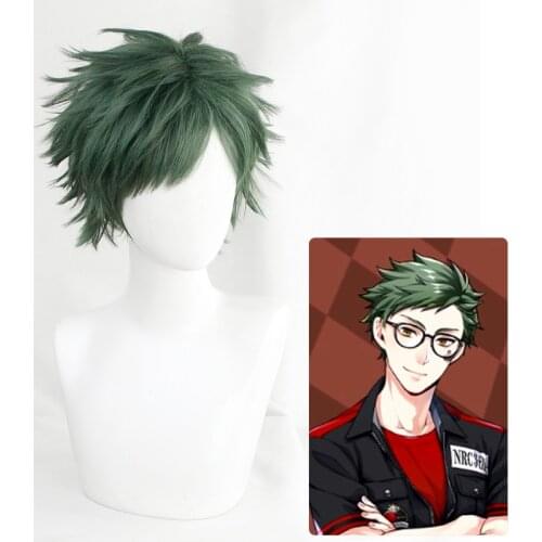 New Trey Clover Cosplay Wig Twisted Wonderland Cosplay Men Short Green Wig Cosplay Anime Cosplay Wigs